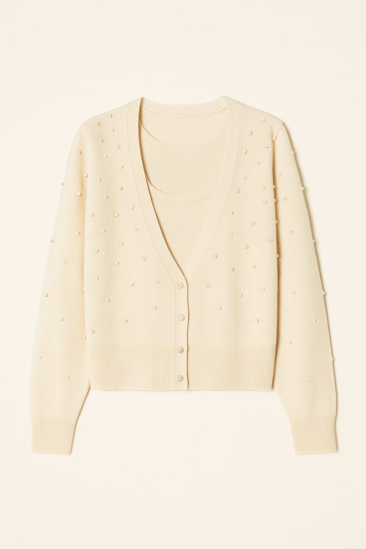 Cardigan Twinset con perline — L'Altra Storia