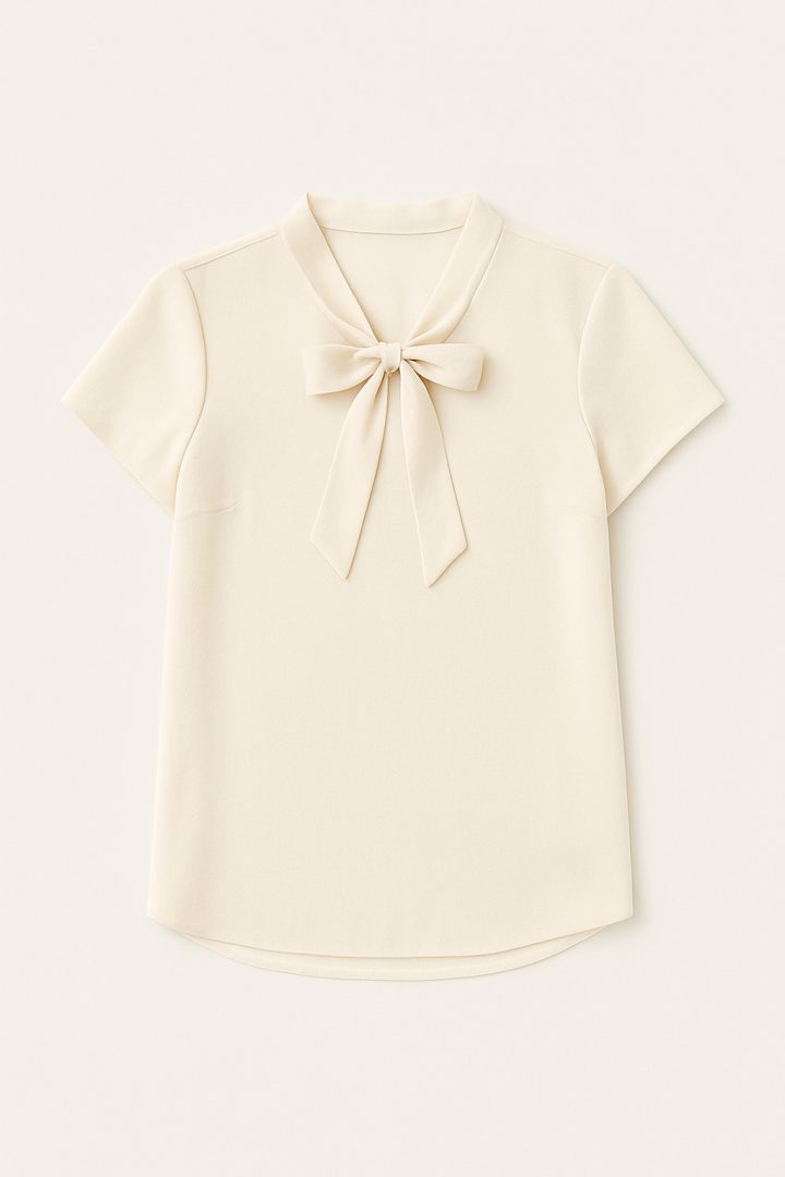 Blusa in crêpe con fiocco — Takko Fashion