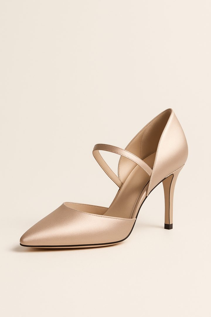 Décolleté Albano in raso con tacco 75 — Poker's Calzature